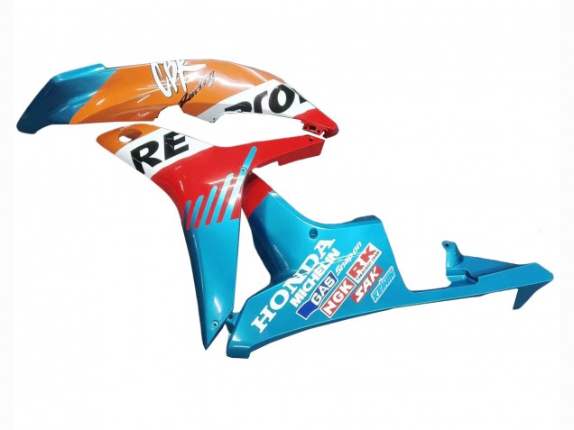 Lojas Carenagens Moto Honda CBR600RR 2007-2008 - Laranja Branco Vermelho Azul Repsol
