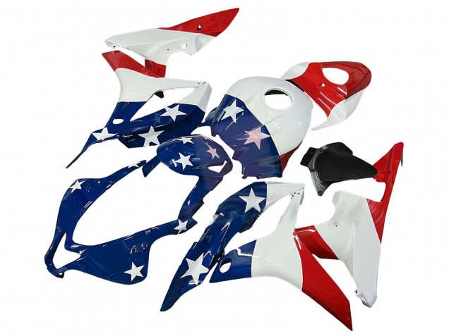 Lojas Carenagens Moto Honda CBR600RR 2007-2008 - Branco Azul Vermelho Estrela