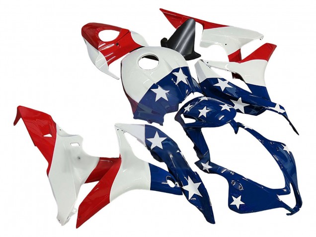 Lojas Carenagens Moto Honda CBR600RR 2007-2008 - Branco Azul Vermelho Estrela