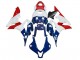 Lojas Carenagens Moto Honda CBR600RR 2007-2008 - Branco Azul Vermelho Estrela
