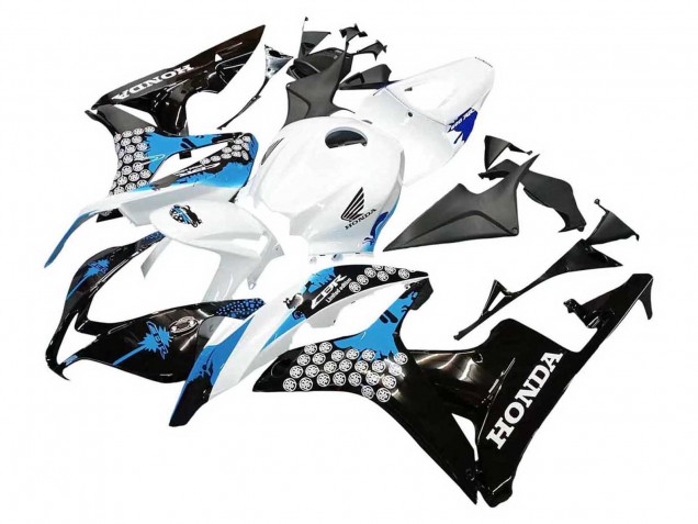 Lojas Carenagens Moto Honda CBR600RR 2007-2008 - Branco Azul Claro Preto Brilhante