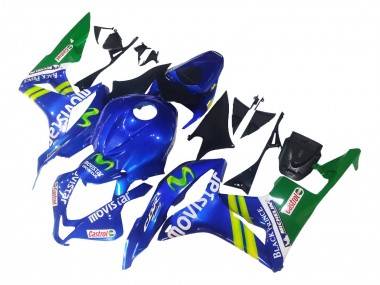 Lojas Carenagens Moto Honda CBR600RR 2007-2008 - Azul Verde MoviStar Castrol