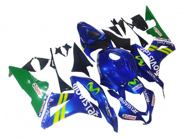 Lojas Carenagens Moto Honda CBR600RR 2007-2008 - Azul Verde MoviStar Castrol