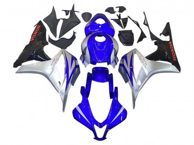 Lojas Carenagens Moto Honda CBR600RR 2007-2008 - Prata Azul Preto Brilhante Corrida