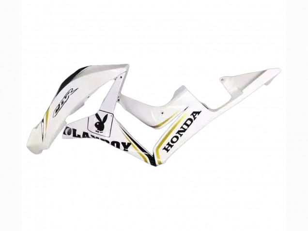 Lojas Carenagem Moto Honda CBR600RR 2007-2008 - Branco Ouro Preto Brilhante Playboy