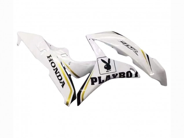 Lojas Carenagem Moto Honda CBR600RR 2007-2008 - Branco Ouro Preto Brilhante Playboy
