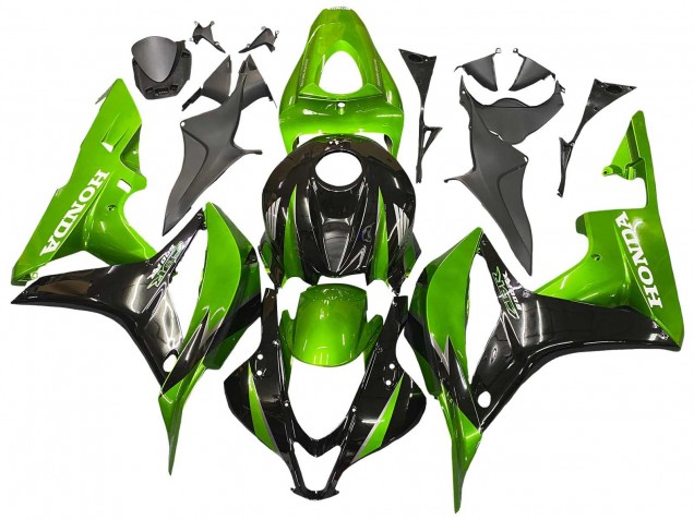 Lojas Kits Carenagem Moto Honda CBR600RR 2007-2008 - Verde Preto Brilhante