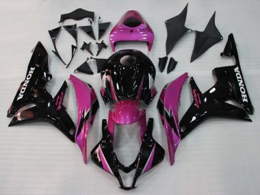 Lojas Carenagens Moto Honda CBR600RR 2007-2008 - Rosa Preto Brilhante Corrida