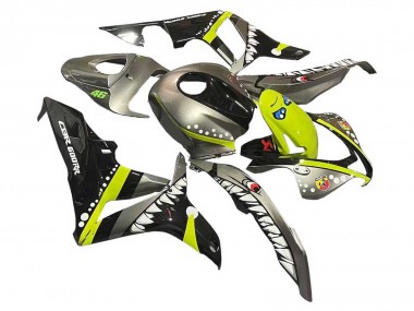 Lojas Carenagens Moto Honda CBR600RR 2007-2008 - Cinzento Fluorescent Amarelo Tubarão