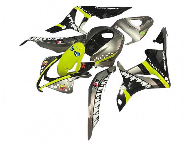 Lojas Carenagens Moto Honda CBR600RR 2007-2008 - Cinzento Fluorescent Amarelo Tubarão