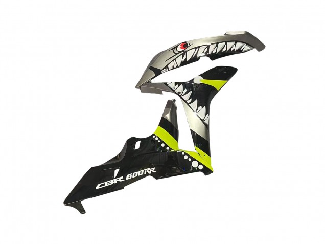 Lojas Carenagens Moto Honda CBR600RR 2007-2008 - Cinzento Fluorescent Amarelo Tubarão