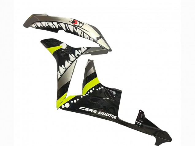 Lojas Carenagens Moto Honda CBR600RR 2007-2008 - Cinzento Fluorescent Amarelo Tubarão