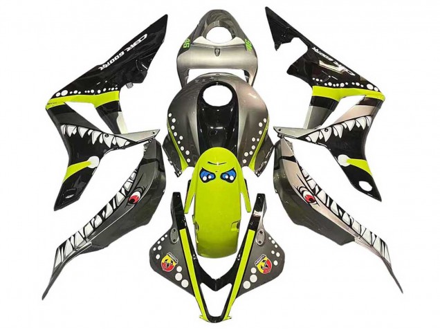 Lojas Carenagens Moto Honda CBR600RR 2007-2008 - Cinzento Fluorescent Amarelo Tubarão