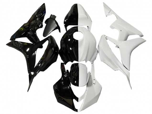 Lojas Carenagens Moto Honda CBR600RR 2007-2008 - Branco Preto Brilhante Divisão