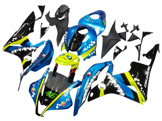 Lojas Carenagens Moto Honda CBR600RR 2007-2008 - Verde Amarelo Preto Brilhante Tubarão 46