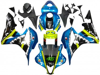 Lojas Carenagens Moto Honda CBR600RR 2007-2008 - Verde Amarelo Preto Brilhante Tubarão 46