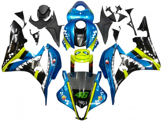 Lojas Carenagens Moto Honda CBR600RR 2007-2008 - Verde Amarelo Preto Brilhante Tubarão 46