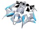 Lojas Carenagens Moto Honda CBR600RR 2007-2008 - Cinzento Brilhante Azul Claro