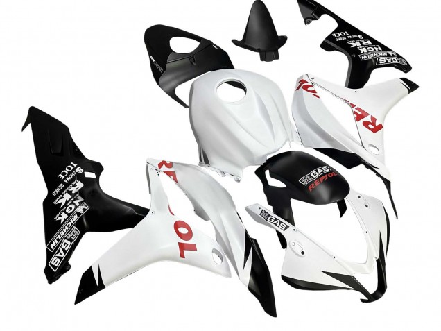 Lojas Carenagens Moto Honda CBR600RR 2007-2008 - Branco Preto Fosco Vermelho Repsol