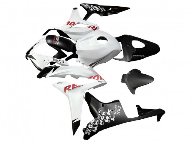 Lojas Carenagens Moto Honda CBR600RR 2007-2008 - Branco Preto Fosco Vermelho Repsol