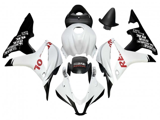 Lojas Carenagens Moto Honda CBR600RR 2007-2008 - Branco Preto Fosco Vermelho Repsol