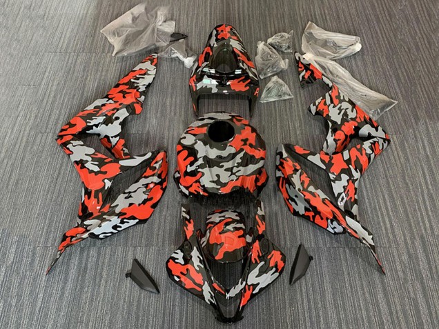 Lojas Carenagens Moto Honda CBR600RR 2007-2008 - Vermelho Cinzento Camouflage