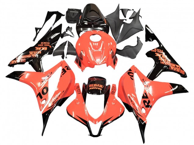 Lojas Carenagens Moto Honda CBR600RR 2007-2008 - Laranja Preto Brilhante Repsol
