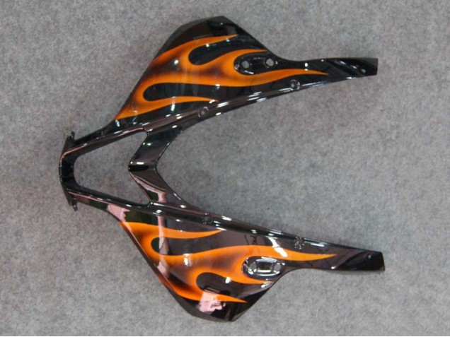 Lojas Carenagens Moto Honda CBR600RR 2007-2008 - Preto Brilhante Laranja Chama