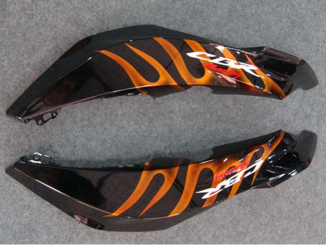 Lojas Carenagens Moto Honda CBR600RR 2007-2008 - Preto Brilhante Laranja Chama