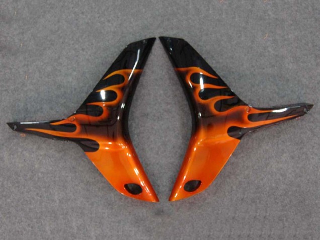 Lojas Carenagens Moto Honda CBR600RR 2007-2008 - Preto Brilhante Laranja Chama