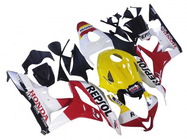 Lojas Carenagens Moto Honda CBR600RR 2007-2008 - Branco Amarelo Vermelho Repsol HRC
