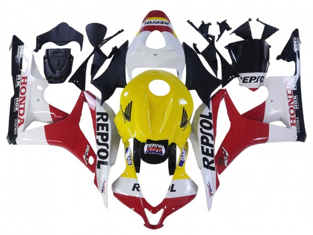 Lojas Carenagens Moto Honda CBR600RR 2007-2008 - Branco Amarelo Vermelho Repsol HRC