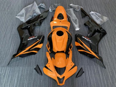 Lojas Carenagens Moto Honda CBR600RR 2007-2008 - Laranja Preto Brilhante Corrida