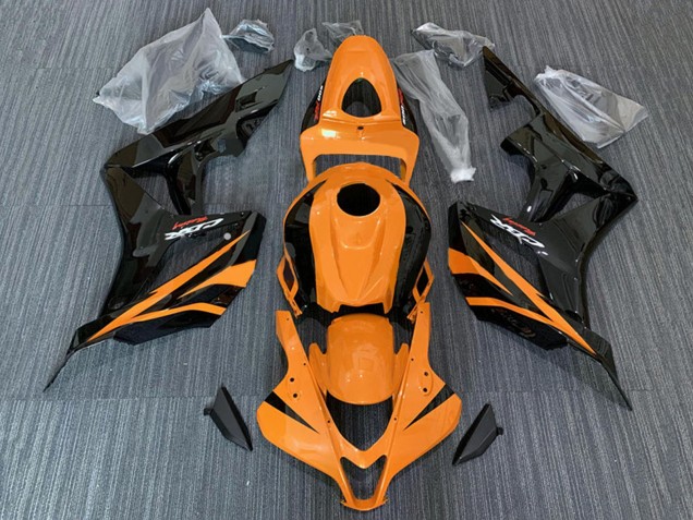 Lojas Carenagens Moto Honda CBR600RR 2007-2008 - Laranja Preto Brilhante Corrida