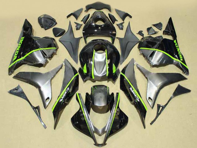 Lojas Carenagens Moto Honda CBR600RR 2009-2012 - Prata Preto Brilhante Verde Fluorescente Linha