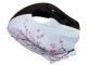 Lojas Carenagens Moto Honda CBR600RR 2009-2012 - Branco Cherry Blossom Preto Brilhante