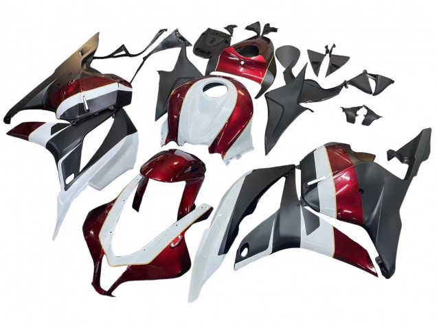 Lojas Carenagens Moto Honda CBR600RR 2009-2012 - Branco Vermelho Preto Fosco