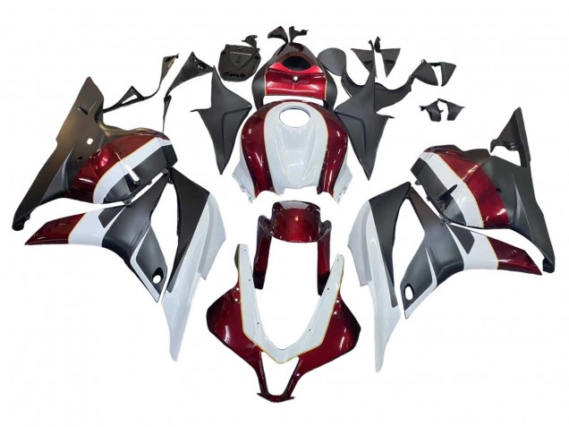 Lojas Carenagens Moto Honda CBR600RR 2009-2012 - Branco Vermelho Preto Fosco