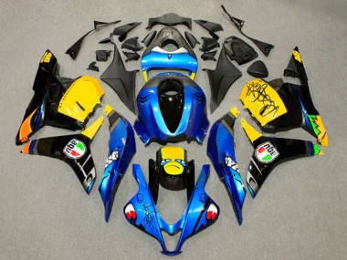 Lojas Carenagens Moto Honda CBR600RR 2009-2012 - Azul Amarelo Preto Brilhante Tubarão 46