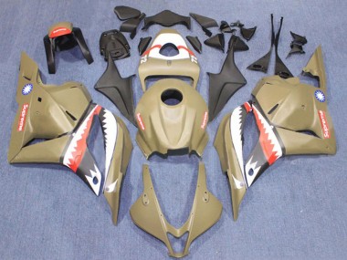 Lojas Carenagens Moto Honda CBR600RR 2009-2012 - Brown Branco Vermelho Tubarão