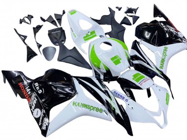 Lojas Carenagens Moto Honda CBR600RR 2009-2012 - Branco Verde Preto Brilhante Hannspree