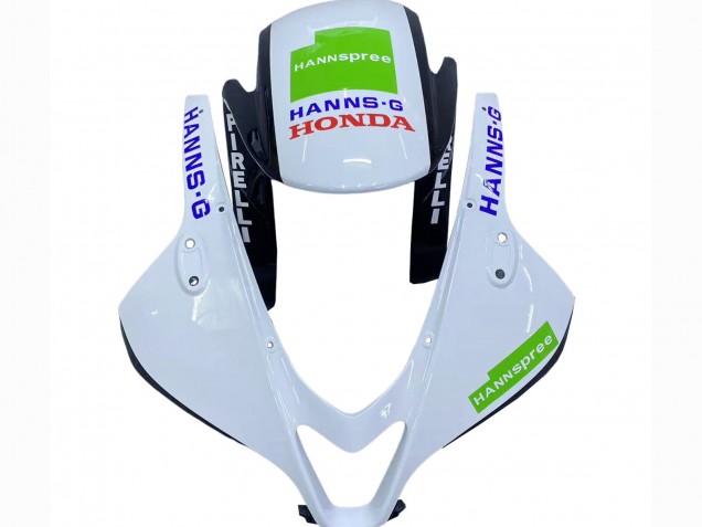 Lojas Carenagens Moto Honda CBR600RR 2009-2012 - Branco Verde Preto Brilhante Hannspree