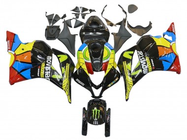 Lojas Carenagens Moto Honda CBR600RR 2009-2012 - Preto Multicolorido MoviStar