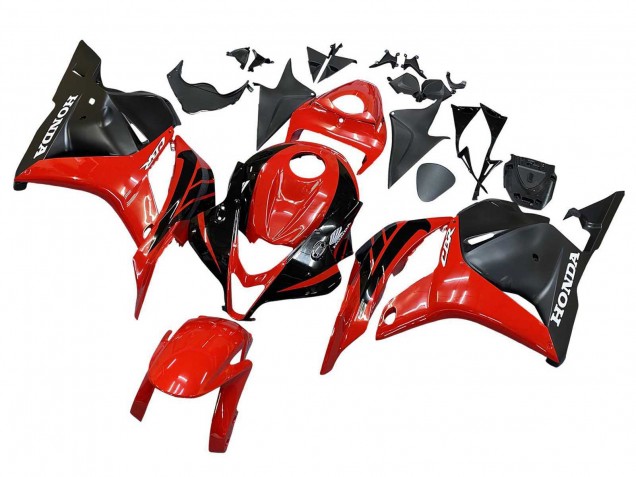 Lojas Carenagens Moto Honda CBR600RR 2009-2012 - Vermelho Preto Brilhante Preto Fosco Listra