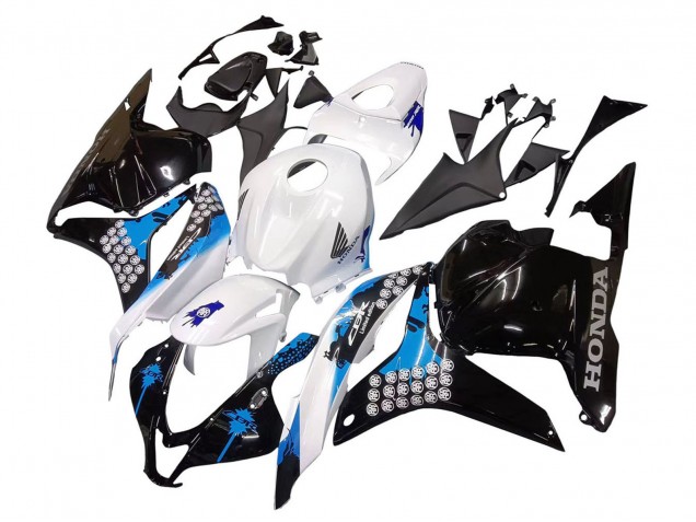 Lojas Kit Carenagens Moto Honda CBR600RR 2009-2012 - Branco Azul Preto Brilhante