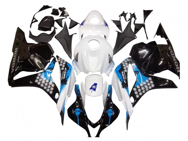 Lojas Kit Carenagens Moto Honda CBR600RR 2009-2012 - Branco Azul Preto Brilhante