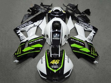 Lojas Carenagens Moto Honda CBR600RR 2009-2012 - Branco Verde Preto Brilhante Semakin Didepan Monstro 46
