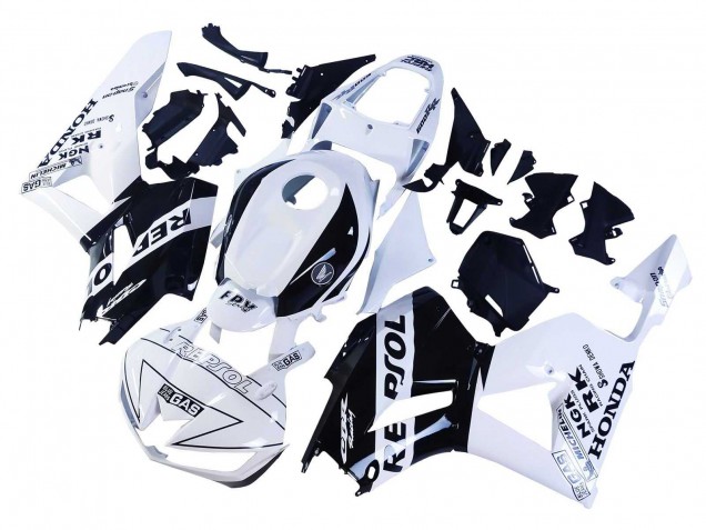 Lojas Carenagens Moto Honda CBR600RR 2013-2023 - Branco Preto Brilhante Repsol