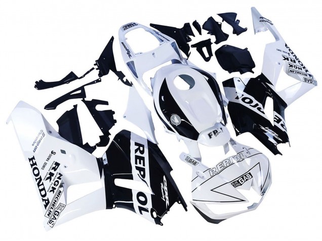 Lojas Carenagens Moto Honda CBR600RR 2013-2023 - Branco Preto Brilhante Repsol