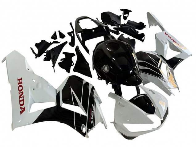 Lojas Kits Carenagem Moto Honda CBR600RR 2013-2023 - Branco Preto Brilhante